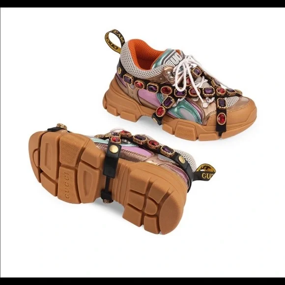 Gucci Shoes Flashtrek Sneaker With Removable Crystals Poshmark
